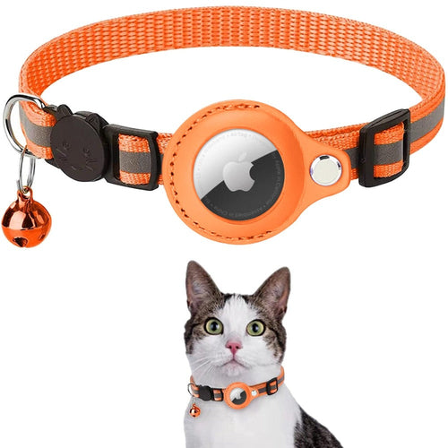 Coleira Refletora com Suporte para AirTag – Para Gatos e Cães