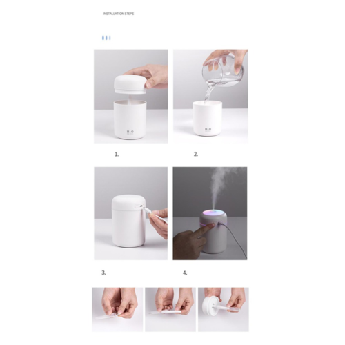 Humidificador de Ar Portátil – Difusor de Óleos Essenciais Aromáticos para Carro e Casa