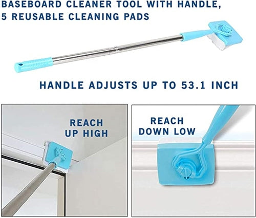 Mopa/Pano de Limpeza Universal Retrátil para Rodapés – Baseboard Buddy