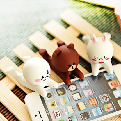 Conjunto de 3 suportes de telemóvel em forma de animal