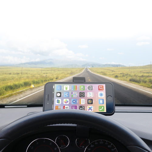 Suporte de telemóvel rotativo com clipe ajustável para tablier do carro