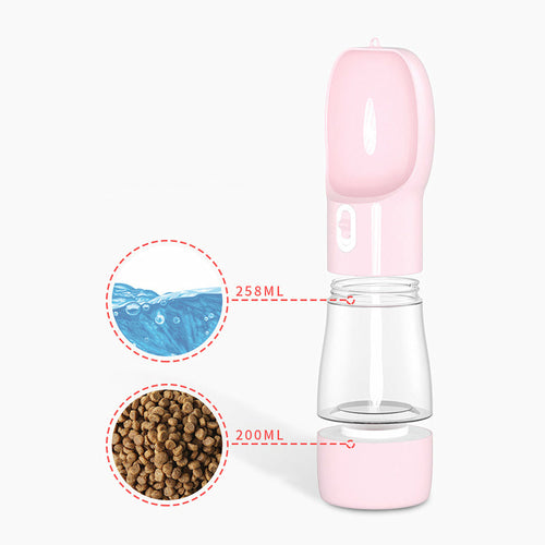 Garrafa de água e comida portátil para o seu animal de estimação