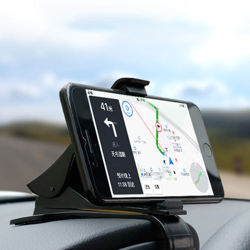 Suporte de telemóvel rotativo com clipe ajustável para tablier do carro