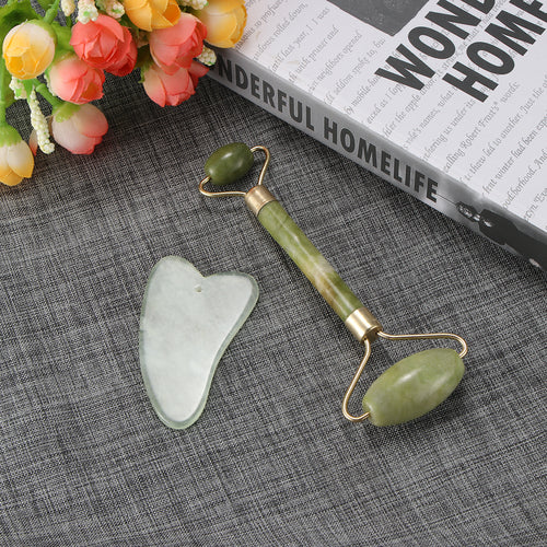 Rolo Massajador Facial de Pele em Jade Natural