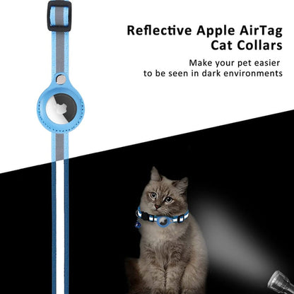 Coleira Refletora com Suporte para AirTag – Para Gatos e Cães