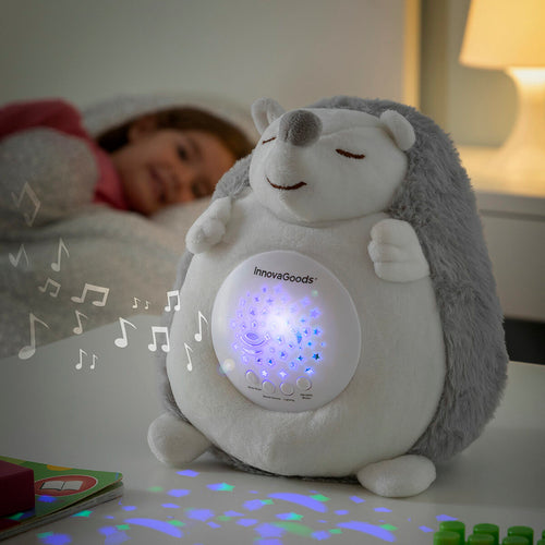 Peluche Ouriço com Ruído Branco e Projetor de Luz Noturna Spikey InnovaGoods
