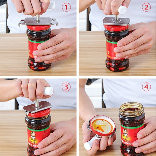 Abre-frascos resistente em aço inoxidável – prático e duradouro