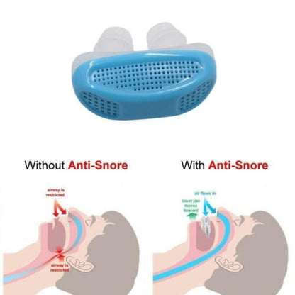 Dispositivo anti-ronco em silicone – azul para noites tranquilas