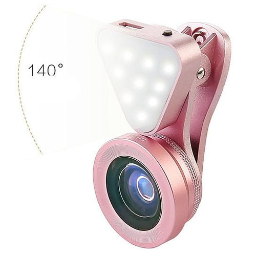 Glow Face — Lente Fotográfica 3 em 1 com Luz LED de Preenchimento