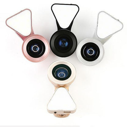 Glow Face — Lente Fotográfica 3 em 1 com Luz LED de Preenchimento
