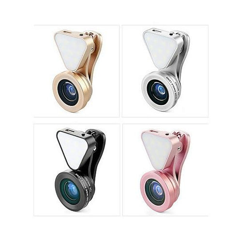 Glow Face — Lente Fotográfica 3 em 1 com Luz LED de Preenchimento