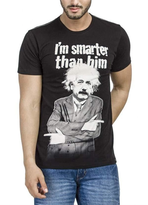 T-shirt preta de manga curta para homem –  I'm Smarter than Einstein