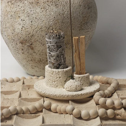 Suporte Nórdico All-in-1 para Velas, Sálvia, Incenso e Palo Santo