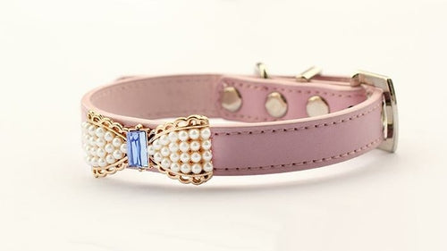 Collar para perro Armipet con lazo de perla – Estilo princesa para cachorros y perros pequeños
